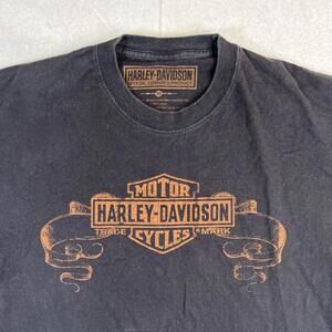 Vintage Harley Davidson T Shirt Mens XL Black Logo Heavyweight Made in USA 2006